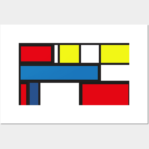 Mondrian Style Geometric Mosaic Pattern Wall Art by oknoki